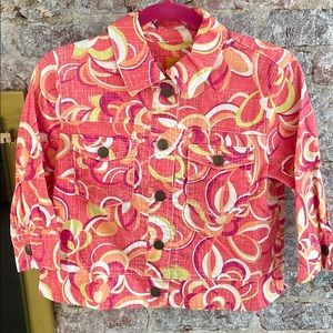 Ruby Road Cropped Button Front Multi ColorJacket